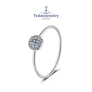 【RM-235】S925 0.3CT Moissanite Ring, Minimalist and Cute Design Christmas Gift for Girlfriend