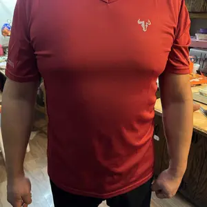 Men's Reflective Stripe V Neck Sports Tee, Breathable Quick Drying T-shirt for Gym Workout Running Cycling Fishing, Casual Sporty Top for Men, Activewear