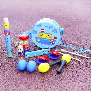 Early Education Rhythm Instrument Toy Set, Rattle Maracas, Colorful Musical Toys for Kids, Christmas Gift & Portable Bag Included