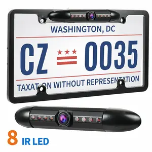 Car License Plate Backup Camera, 170° Wide-Angle Night Vision LED Camera, 8-Light Infrared Vehicle Camera, Anti-Fog Ultra HD Car Rear View Camera,Reverse Camera Systems