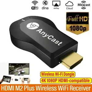 M2 Plus 4K 1080P HDMI-Compatible Wireless WiFi Display TV Dongle Receiver for DLNA Airplay Miracast AnyCast IOS Android Cable Portable Device Button Smartphone Stick