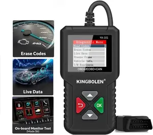 OBD Scanner,Code Reader Automotive Engine Light Check Scan Tool Checks O Sensor and EVAP Systems with Full OBD Functions,Supports Mode with DTC Lookup, All  Modes of obd.Black