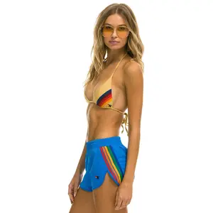 WOMEN'S 5 STRIPE FLEX BOARD SHORTS - PARROT // RAINBOW