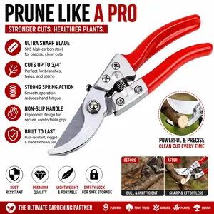 Ergonomic Garden Pruning Shears – Professional Fruit Tree & Shrub Trimmer with Sharp Rust‑Proof Blades