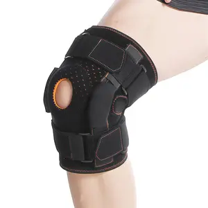 Hinged Knee Brace for Men, Heavy Duty Knee Support with Metal Stabilizers, Open Patella Knee Brace for Sports, Work and Daily Use meniscus  knee  brace