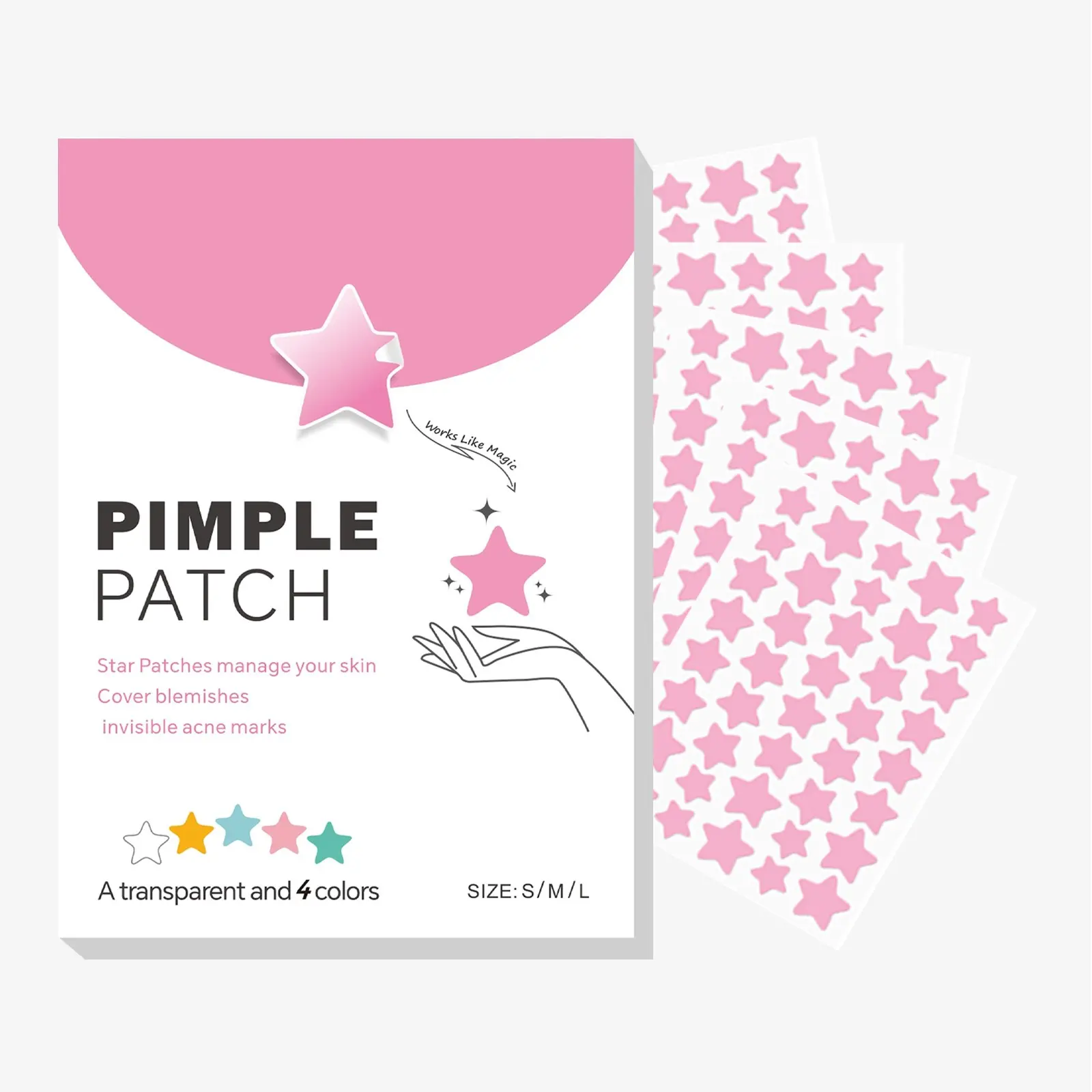Star Acne Patches with Chamomile Ingredient, Cleanse & Cover Blemishes, Skin Care, Acne Spot Treatment, 200pcs, Box Design, Pimple Patches, Acne Stickers