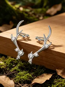 Fashionable Antler Design Stud Earrings, Elegant Rhinestone Decorated Stud Earrings for Women, Trendy All-match & Exquisite Jewelry for Birthday Gift, High Quality Earrings, Studs Earrings