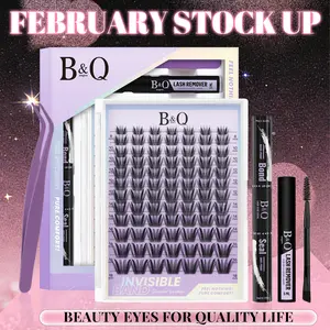 B&Q Medusa Kit l Combined Natural&Manga Flora&Fairy Style,Upgrated Silk Protein Material,Invisible Band Eyelash Clusters,C Curl for DIY lash Extension,Waterproof,Long Lasting Fake Lash Cosmetic Makeup Anime Lash Outdoorfun Vacation Lash Feb Stockup