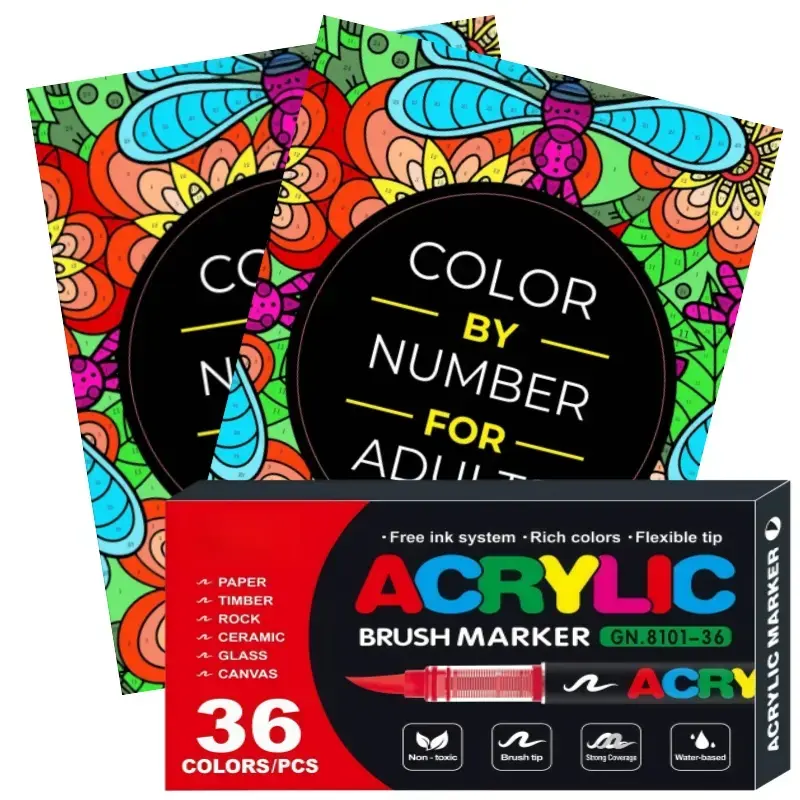 Adult DIY Color‑By‑Number Coloring Book, 75 Premium Art Pages for Relaxation & Stress Relief, Great Party Gathering Gift & Present for Women Friends ﻿