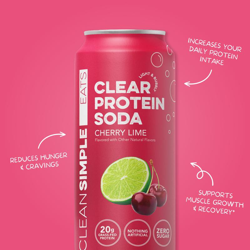Clear Protein Soda: Cherry Lime (16oz | 12 Pack)