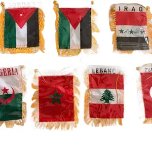 Mini flags banners Palestine, Jordan, Lebanon, Morocco, Tunisia, Algeria and Iraq old flag