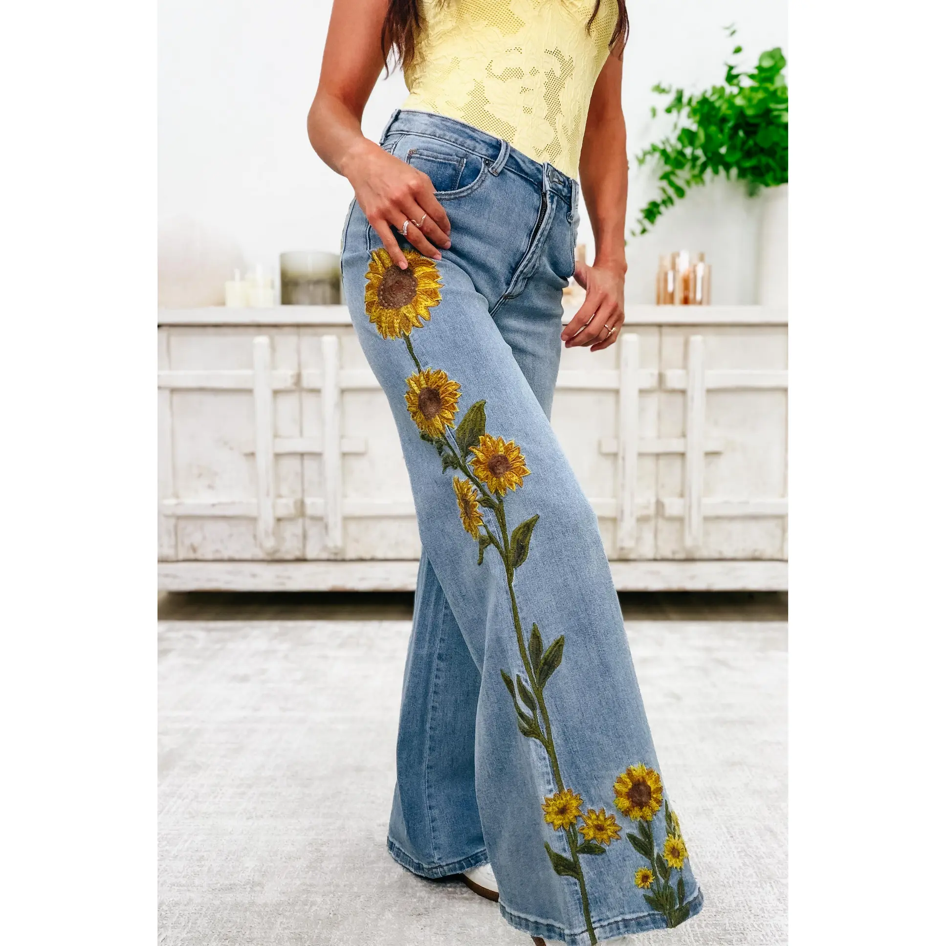 Ray Of Sunshine Sunflower Jeans Ray Of Sunshine Sunflower Jeans