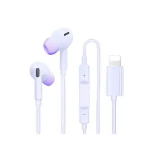 Wired In-Ear Headphones with Mic & Remote Control - 1.2m Flexible Cable, HiFi Sound Quality | Compatible with iPhone & Lightning Jack Devices | Ideal for Running/Cycling/Sports/Leisure