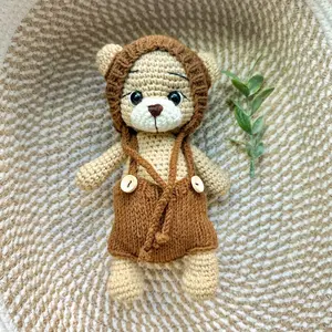 Lino Bear, Handmade Crochet Teddy Bear, Amigurumi, Baby Shower Gift, Plush Toy, Newborn Props, Gift for her, Baby Teddy Bear, Stuffed Animal