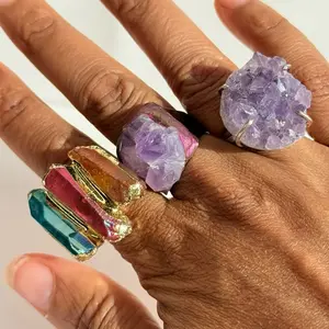 Handmade Gemstone Rings - Unique Design, Available in Multiple Colors, Ideal for Women