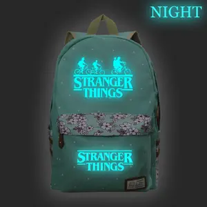 2026 new Stranger things peripheral luminous school bag large capacity floral backpack