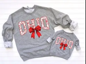 Ohio floral bow sweatshirt or tee adult/kid Cute State Pride Tee | Game Day Shirt | Southern Graphic Tee | Gift for Her