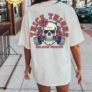 Thick Thighs and Sleep Deprived Shirt, Muscle Mommy, Pump Cover T Shirt, Weightlifting Shirt, Work Out Shirt, Gym Pump Cover