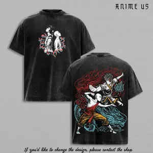 Avatar The Last Airbender Zuko Aang Vintage Acid Wash Anime Shirt Elemental Dragon Graphic Oversized Streetwear Tee