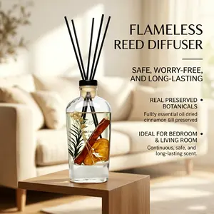 High-End Preserved Flower Reed Diffuser, Luxury Dry Flower Fragrance, 160ML Long-Lasting Scent, Home Bathroom Freshener, Decorative Gift odor eliminator, aromatherapy bedroom decor