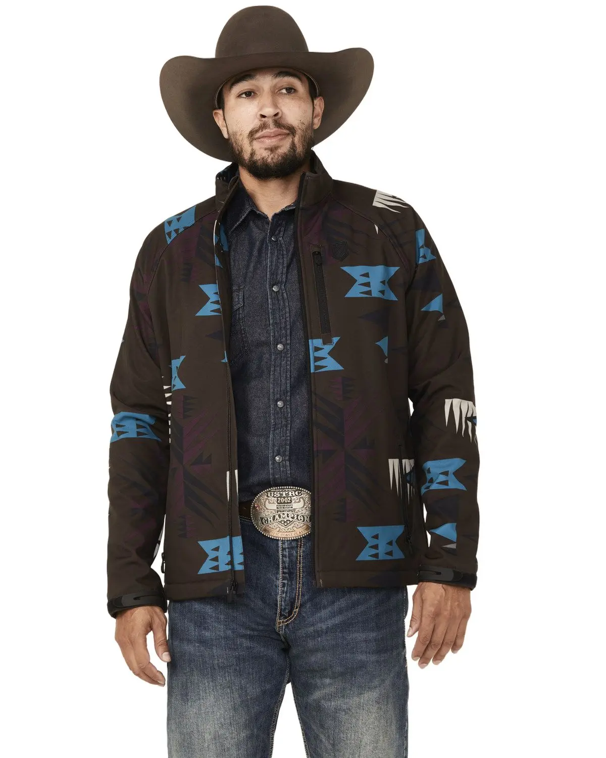 Rank 45 Men's 45&Reg; Men'S Southwestern Print Softshell Jacket Tall - Rmho23o26-Choc-T