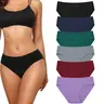 LEVAO Women’s Soft & Breathable Cotton Underwear, Mid Rise Hipster Briefs, 6 Pack Everyday Cotton Panties