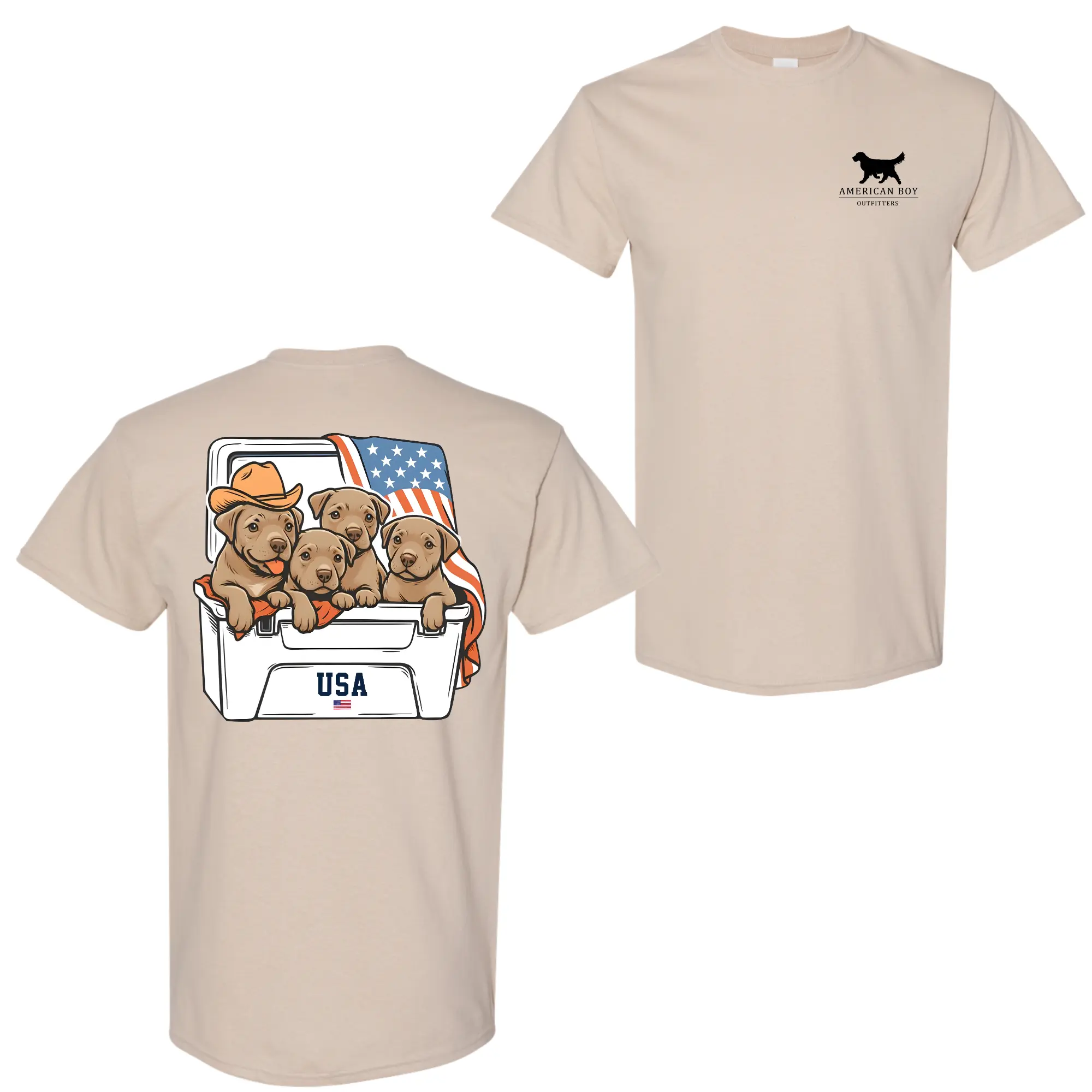 American Boy - Pitbull T-shirt, 2-sided Graphic Tees, Cute Dog Shirt for Men and Women, Menswear Streetwear, Casual Summer Top