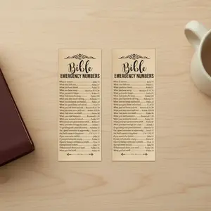 Bible Emergency Number Bookmarks, 2 Sets Christian Gift Religious Scripture Bookmarks, Church Welcome Gifts, Sunday School Prizes