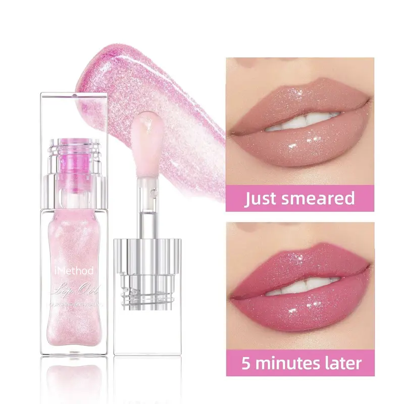iMethod Magic Color-Changing Moisturizing Lip Oil - Beauty Makeup Product for Birthday, Thanksgiving Aesthetic Glow, Hydrating, Plumping, Non-Sticky, Long-Lasting, Fresh Texture Glossy Lip Care Oils for Makeup Products