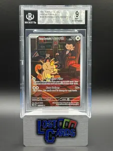 Pokemon TCG Team Rocket's Meowth | Destined Rivals 203/182 | BGS Graded MINT 9