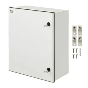 summervibes VEVOR NEMA Enclosure, 20x 16x 8 inches, NEMA 4X Fiberglass Steel Electrical Box, IP66 Waterproof Dustproof Hinged Junction Box for Outdoor Indoor Use, with Mounting Plate(50x40x20 cm))