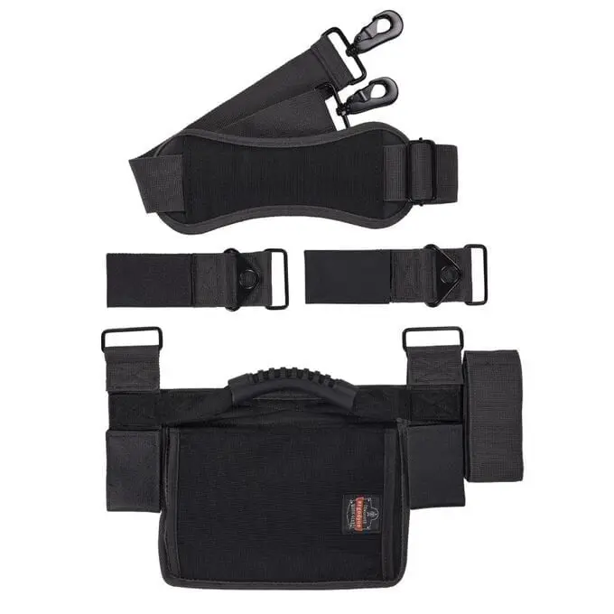Ergodyne EGO19196 Ladder Shoulder Strap & Carrying Handle - Black Shoulder Strap System with Secure Stitching, Easily Attaches for Safe Transport of A-Frame Ladders, Hook Loop