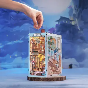 3D book assembly book stand DIY miniature house model birthday gift Chinese style artistic decoration pool accessories RGB LED Dueling Lightsaber