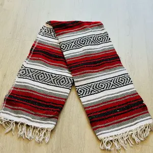 Mexican Saltillo Beach Blanket - Traditional Serape Design