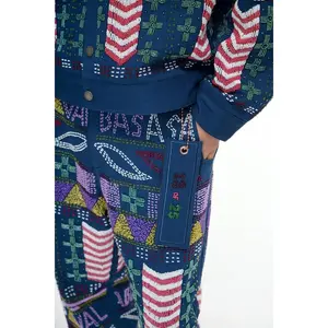 Dedication Navy Hand Beaded Pants