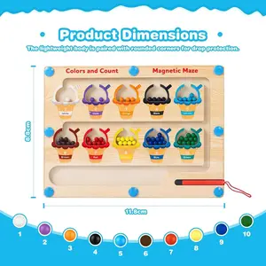 Miosea Magnetic Color & Number Maze Toy for Toddlers