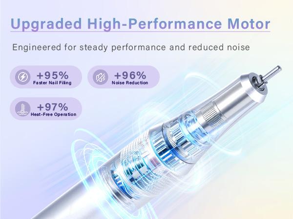 Professional Electric Nail Drill 35000 RPM,Portable Rechargeable E-File with LED Display,Quiet Low-Vibration Nail File Machine, Adjustable Speed,12 Nail Drill Bits for Acrylic Nails & Gel Nails