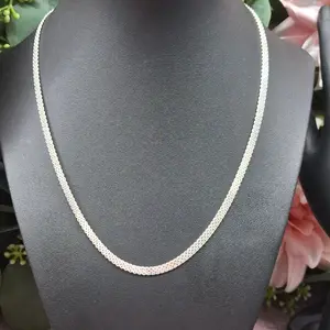 cadena plana 18" plata italiana