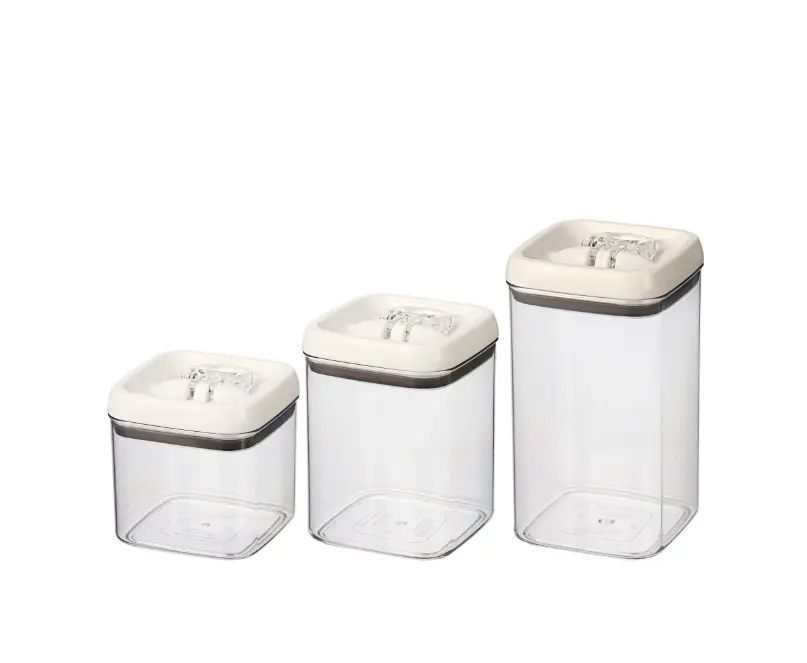 Flip-Tite Square Food Storage Container Set - Kitchen Preserving Containers, Pack of 3