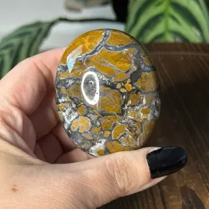 Brecciated Jasper Grounding Red Jasper Stone Strength Stability Crystal Polished Freeform Palm Stone for Healing