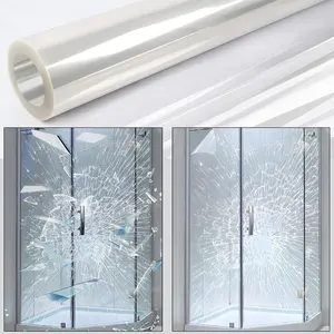 Thermal Control One-Way Privacy Film 4Mil Security Window Film, Shatterproof Film, Transparent Self-Adhesive Security Window Film, Anti Shatter Tempered Glass Film, Glass Protective Window Film for Home/Office