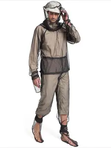 Breathable Mesh Jacket Long Pants Set, Lightweight Outdoor Full Body Safety Protection Mosquito Repellent Clothing, Comfortable Net Fabric