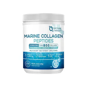 Nature Target Marine Collagen Peptides Powder – Wild Caught, Type I & III, Hydrolyzed, 18 Amino Acids – Skin, Hair & Nail Support – Non-GMO, Gluten-Free, 12.35oz Proteins Nutrition Vitamins Probiotics  Healthcare Edible Supplement Fitness Beauty