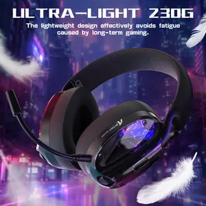 ATTACK SHARK L60 Wireless Multiplatform Gaming Headset, Gaming Accessory, 2.4G/BT/3.5mm Wired Ultra-light Headphone with 40mm Drivers, Over Ear, Noise Cancelling Detachable Mics, 3D Surround Sound for PC/Mac/PS/XBOX, Gaming Headphones