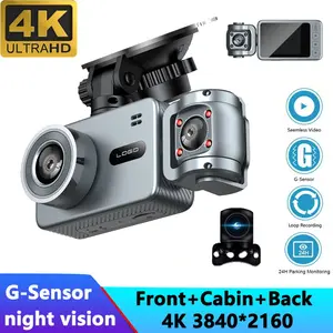 4K New Driving Recorder Three Lens WIFI Interconnection Car Driving CARDVR Camera with G-Sensor Night Vision Front Cabin Back 3840x2160