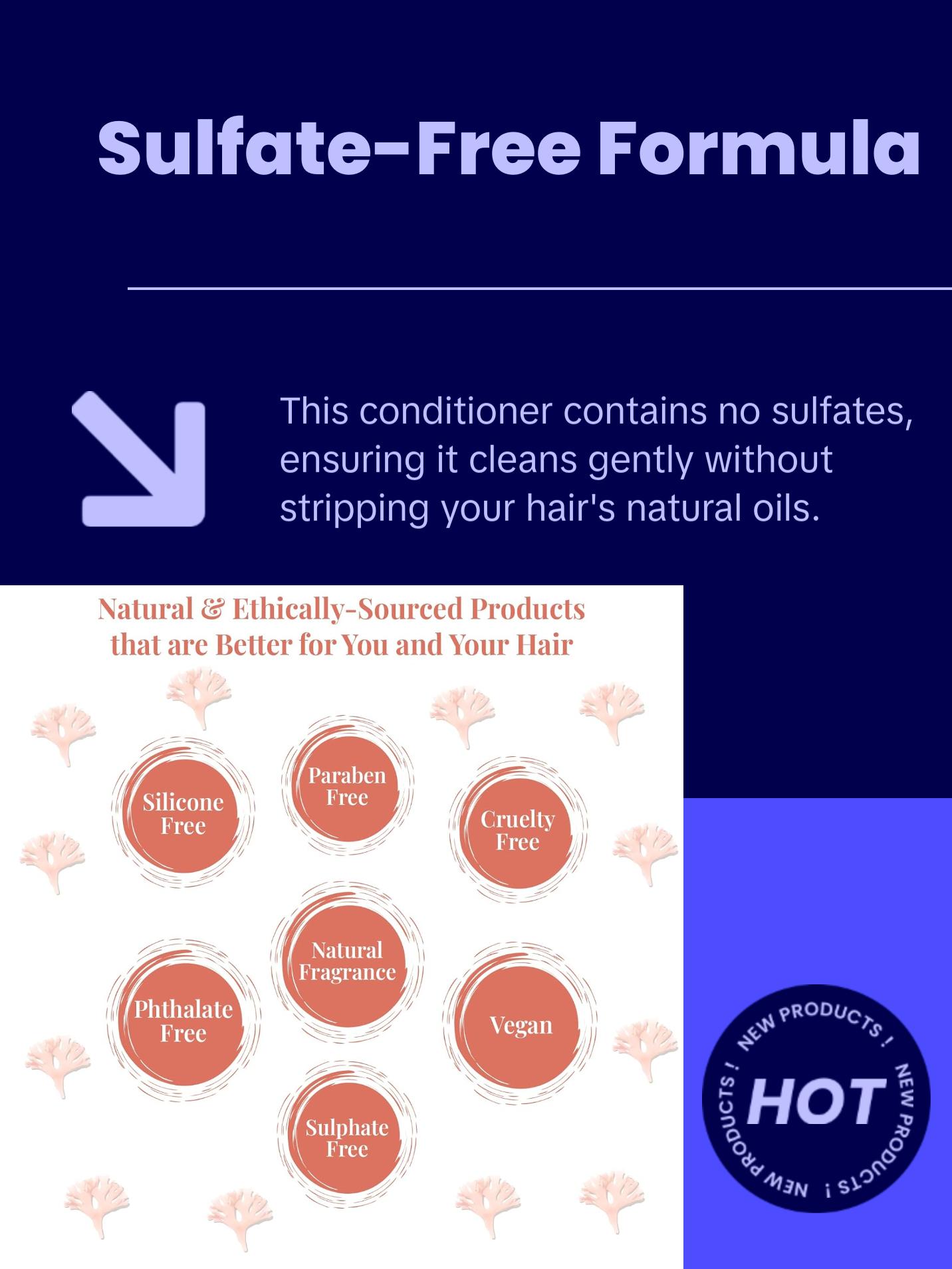 NaturAll Sea Moss & Chebe Conditioner - Sulfate-Free Anti-Frizz Formula to Moisturize, Detangle & Soften Dry Hair (8.5 Oz)