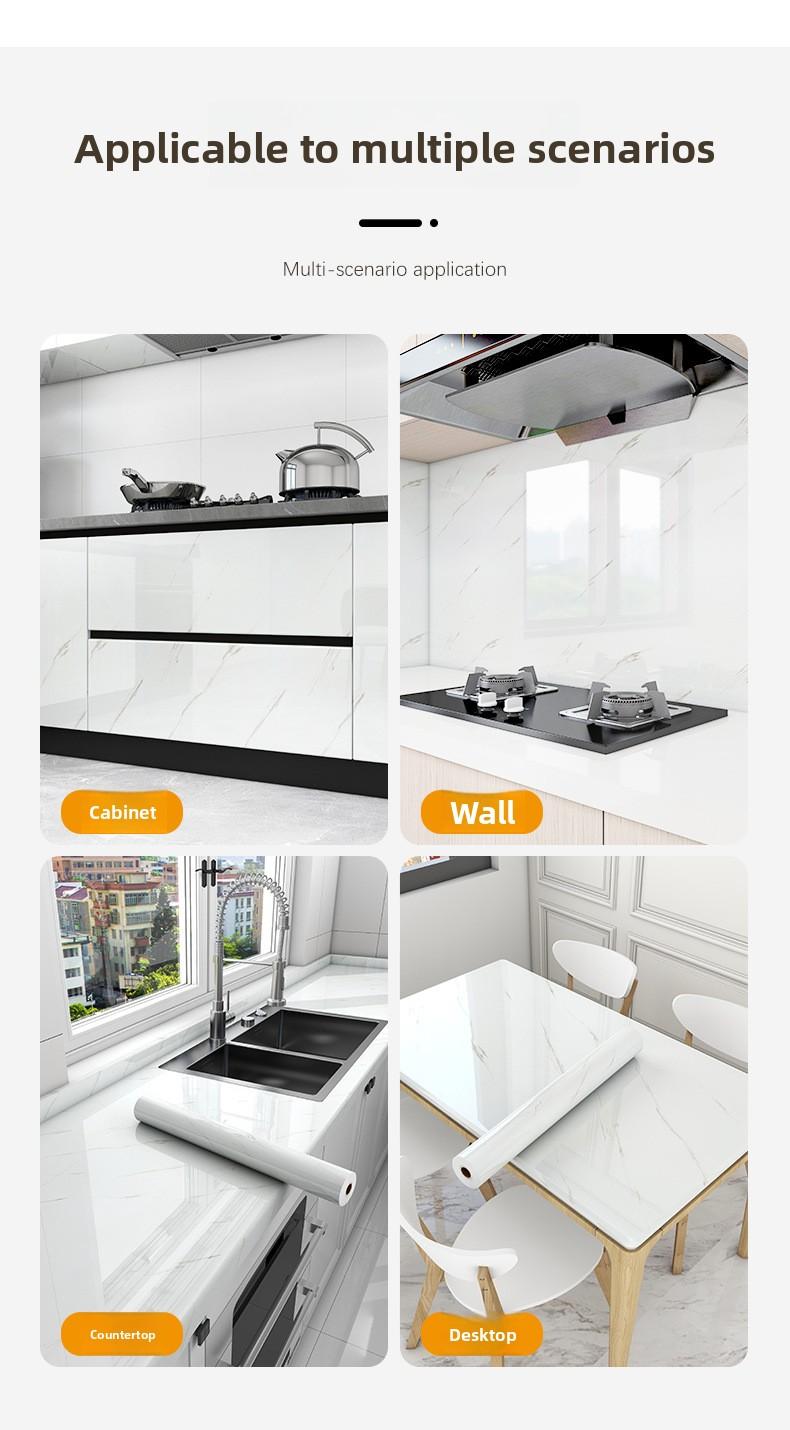 Marble Peel and Stick Countertop Contact Paper, Self-Adhesive Waterproof Oil-Proof Kitchen Cabinet Sticker, Heat Resistant Thickened PET Wallpaper for Furniture, Door, Renovation