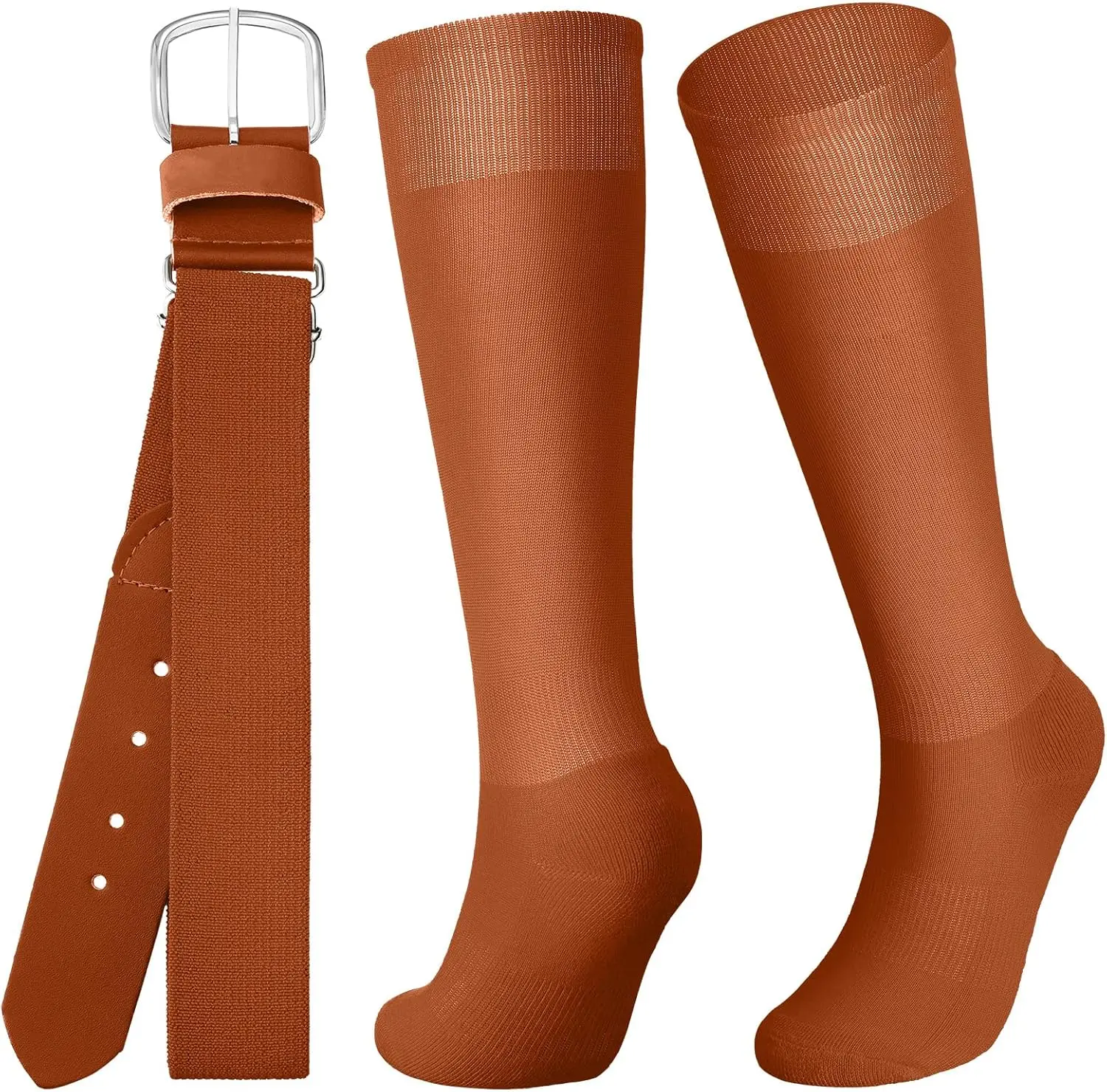 Sports Zhanmai Baseball Belt and Socks Combo, Adjustable Elastic Belt and Softball Socks, Multiple Sizes for Youth Boys Girls, Adult