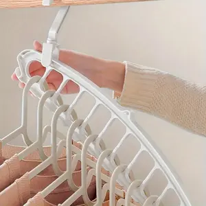 11 Hole Rotating Coat Rack, 1 Count Non-slip Foldable Clothes Rack, Space Saving Rotatable Clothes Hanger for Home Bedroom Dormitory, Organiser