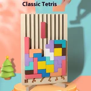 3D Tetris-Style Family Puzzle Game BrainTeaserStackingBlocks for Kids & Adults Parent-Child BondingMontessoriToy Sudoku Cube Wooden Educational Blocks